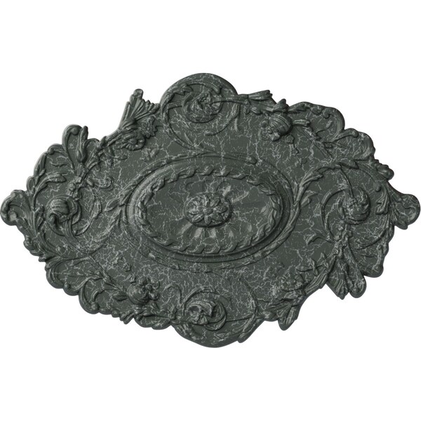 Ekena Millwork Strasbourg Ceiling Medallion, Hand-Painted Athenian Green Crackle, 30 1/2"W x 20"H x 1 1/2"P CM30SGAGC - main